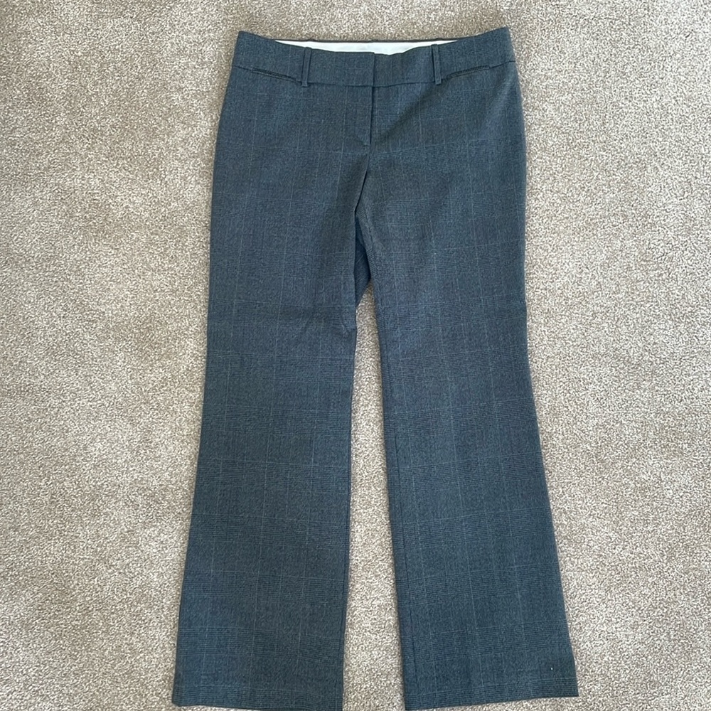 Loft plaid trousers in gray